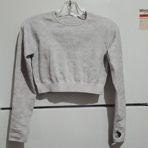 Gray  Blouse Long Sleeve Holes Sleeves And Back Sise L